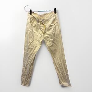 Vintage 90s Rare 501 Levis Button Fly Yellow Irregular Fit Denim Jeans Size32X32